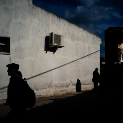 Buseto Palizzolo, Italy. The beginning of the procession in Palm Sunday.