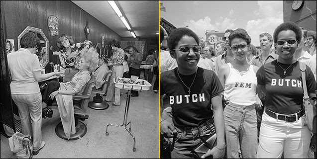 Mom Getting her hair Teased at Besame Beauty Salon North Massapequa, NY, June 1976 BUTCH FEM BUTCH, Pride March, NY, NY, June 1977
